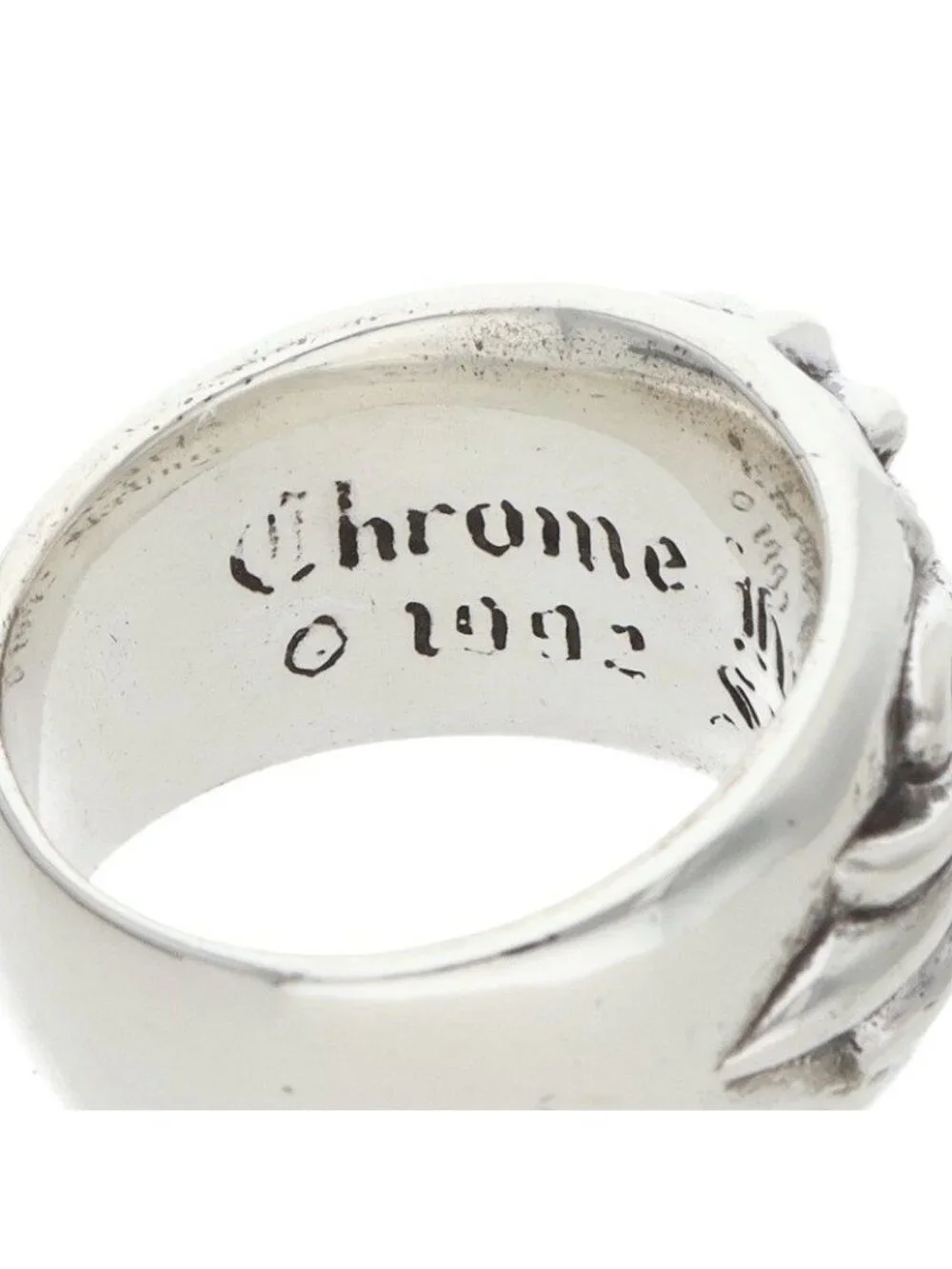 Chrome Hearts Flrl Crs Floral Cross Silver Ring